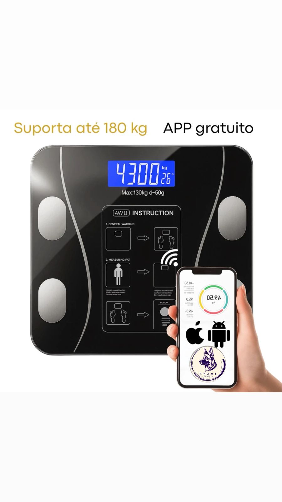 BALANZA DIGITAL DE BIOIMPEDANCIA 180KG