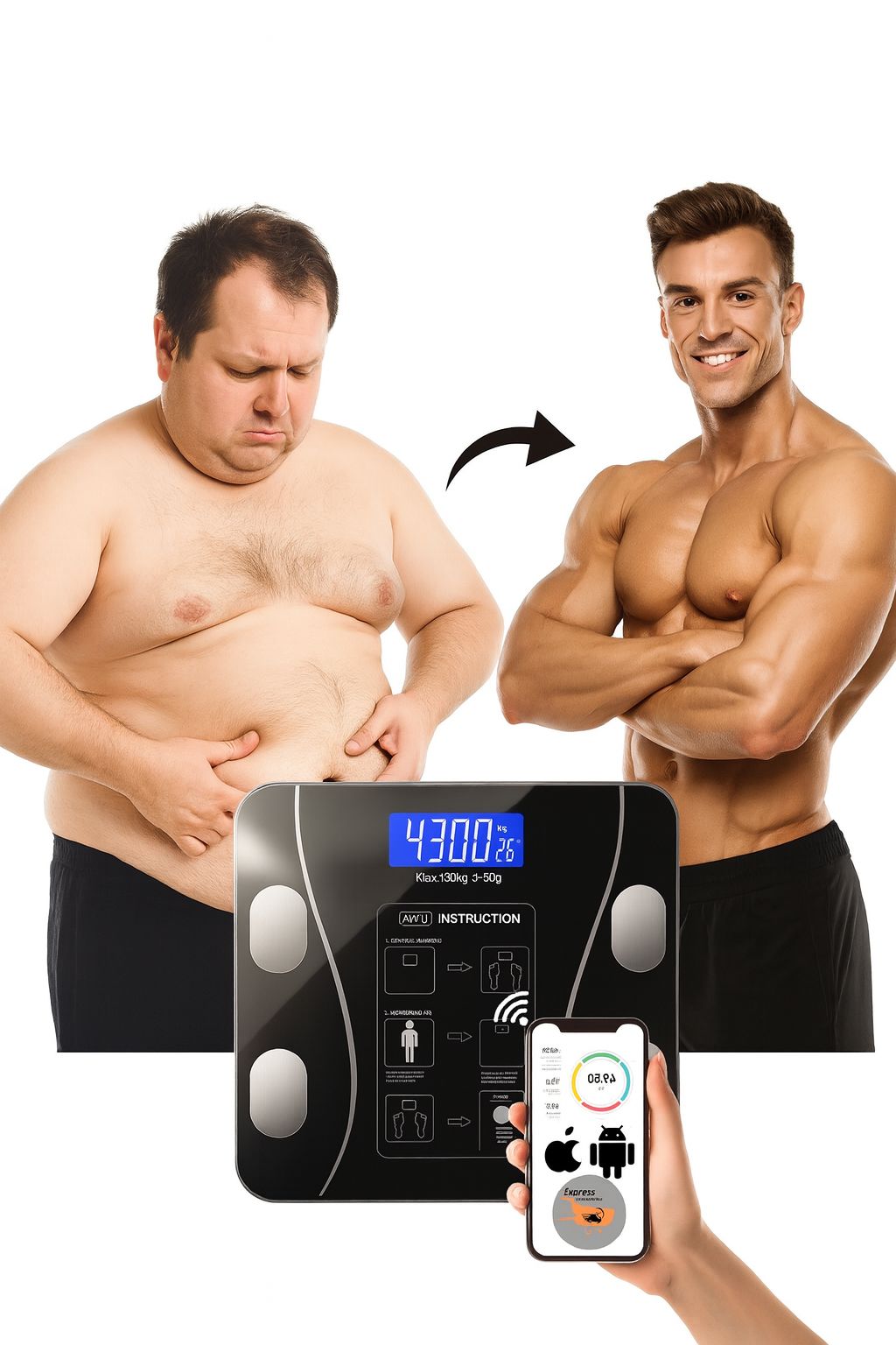 BALANZA DIGITAL DE BIOIMPEDANCIA 180KG